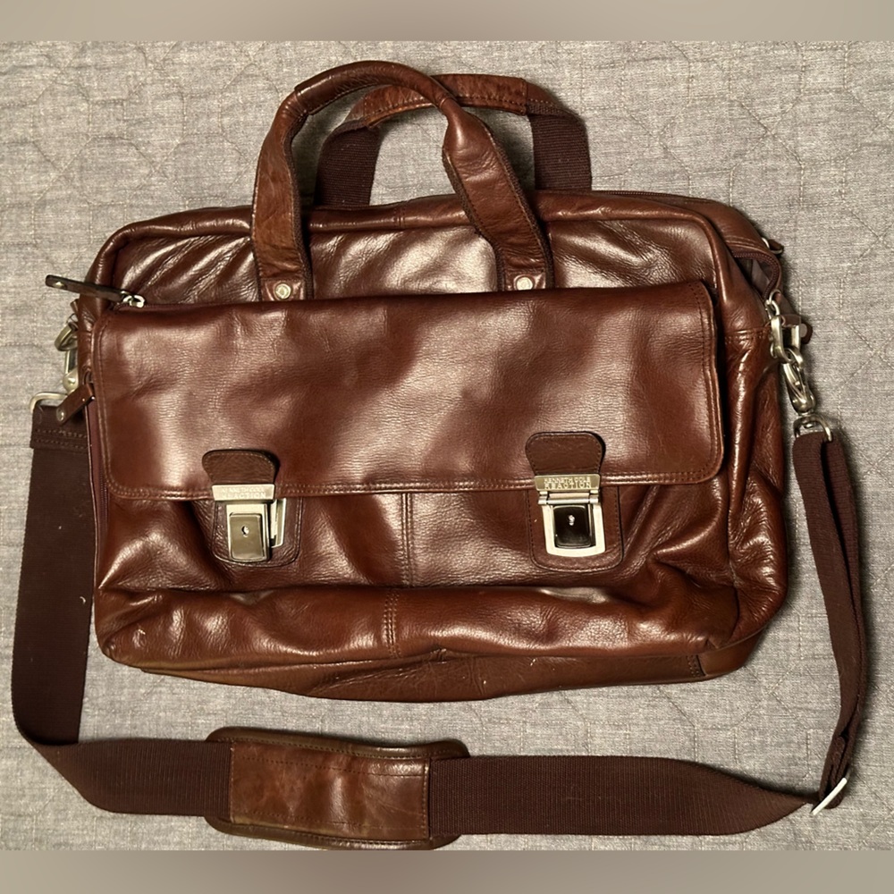 EUC Kenneth Cole Reaction leather-look briefcase laptop bag - Picture 2 of 14